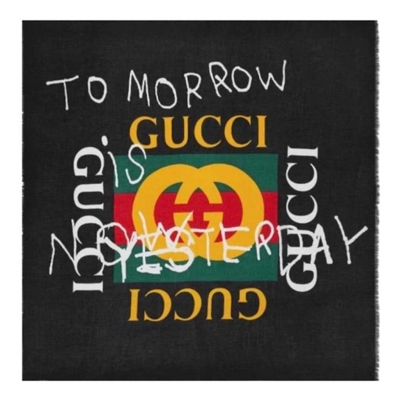 GUCCI Tomorrow Is Now Yesterday 2018 Scarf w/ Tags - Picture 1 of 11